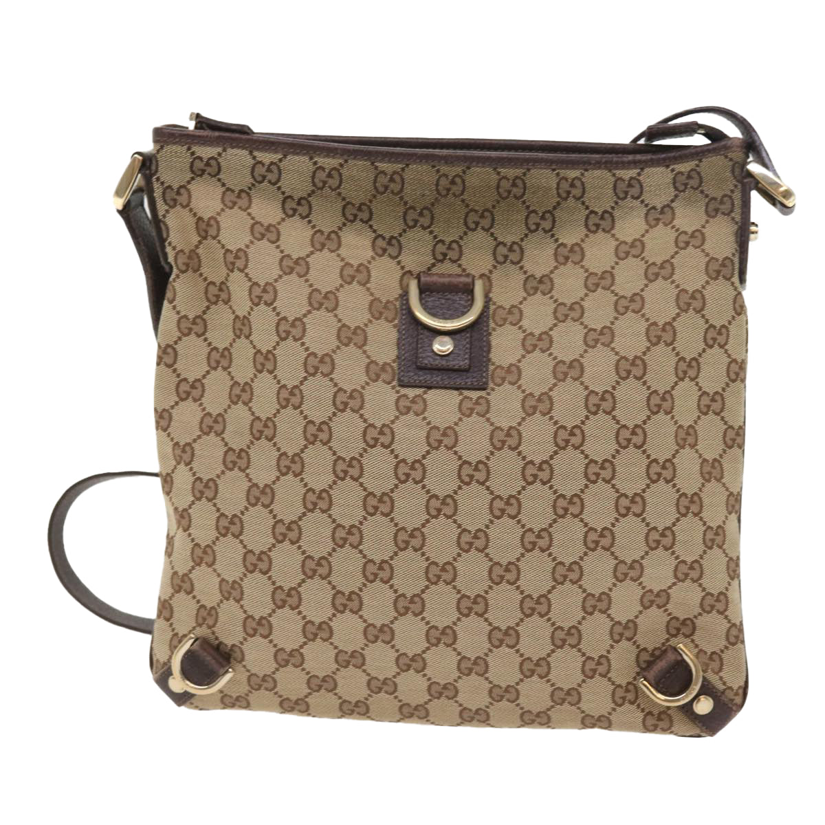 GUCCI GG Canvas Shoulder Bag Beige 131326 Auth 55079