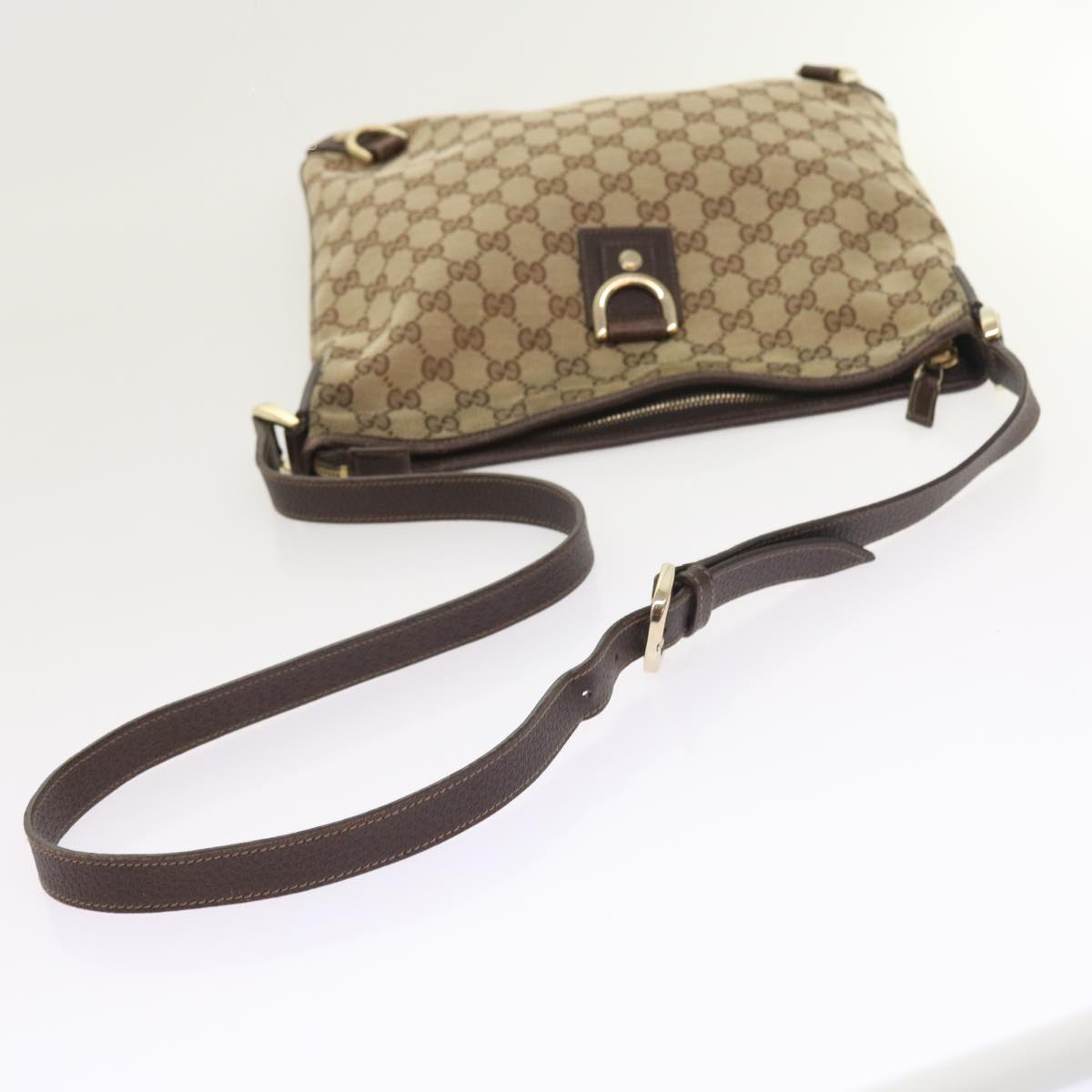 GUCCI GG Canvas Shoulder Bag Beige 131326 Auth 55079