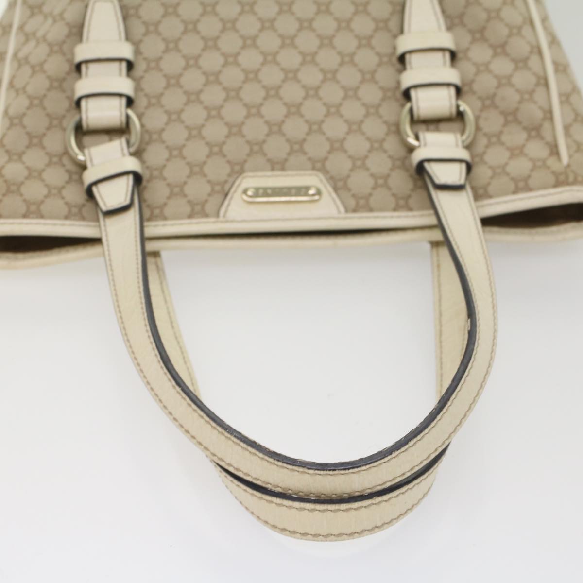 CELINE Macadam Canvas Tote Bag Beige Auth 55082