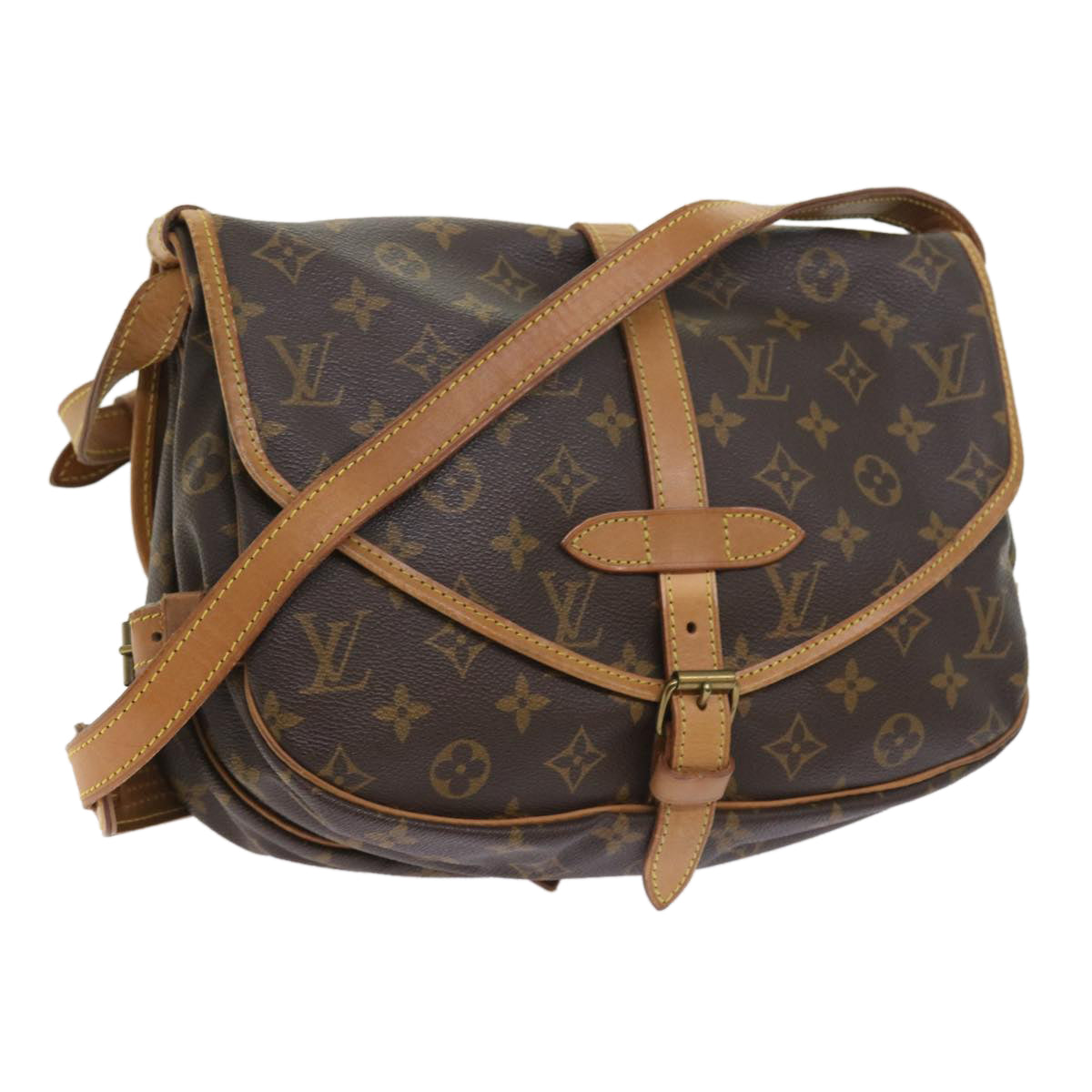 LOUIS VUITTON Monogram Saumur 30 Shoulder Bag M42256 LV Auth 55101