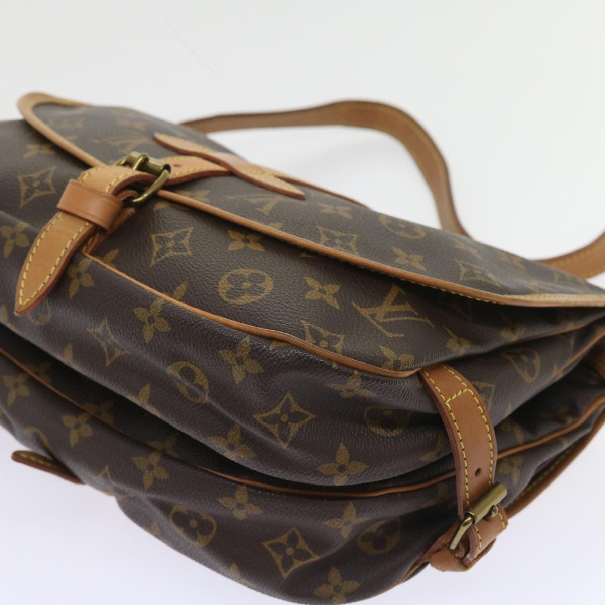 LOUIS VUITTON Monogram Saumur 30 Shoulder Bag M42256 LV Auth 55101