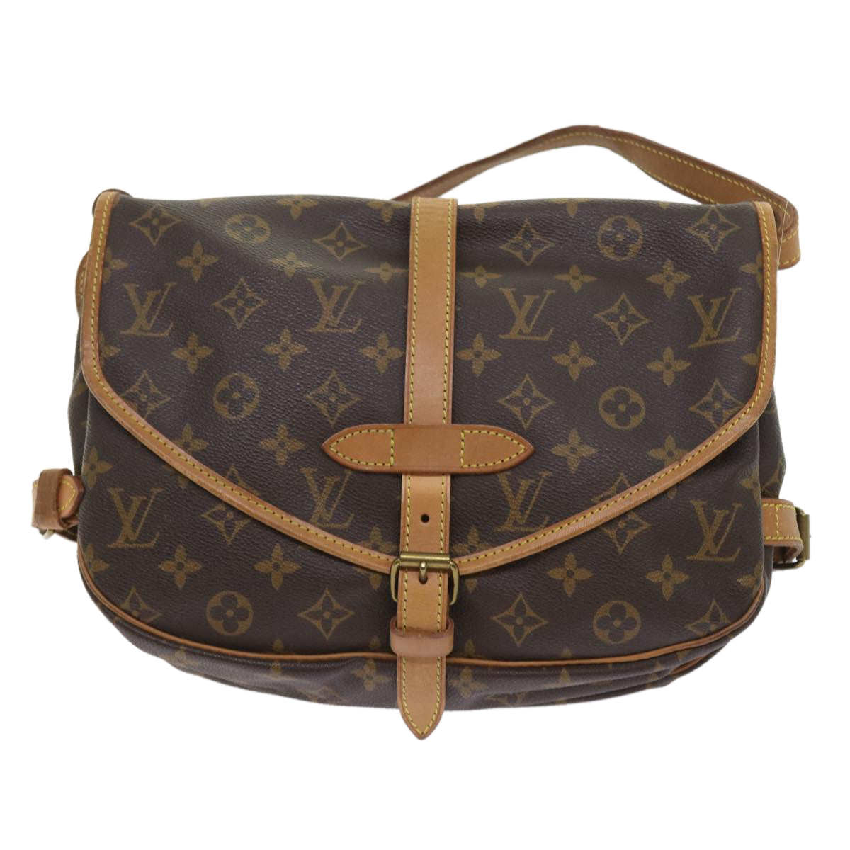 LOUIS VUITTON Monogram Saumur 30 Shoulder Bag M42256 LV Auth 55101