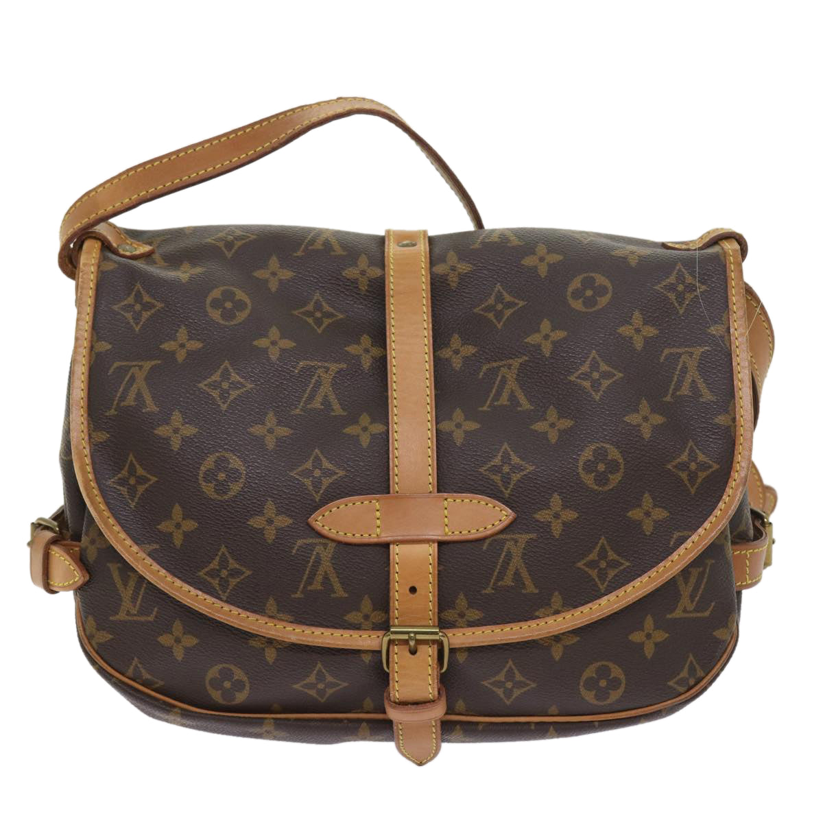 LOUIS VUITTON Monogram Saumur 30 Shoulder Bag M42256 LV Auth 55101