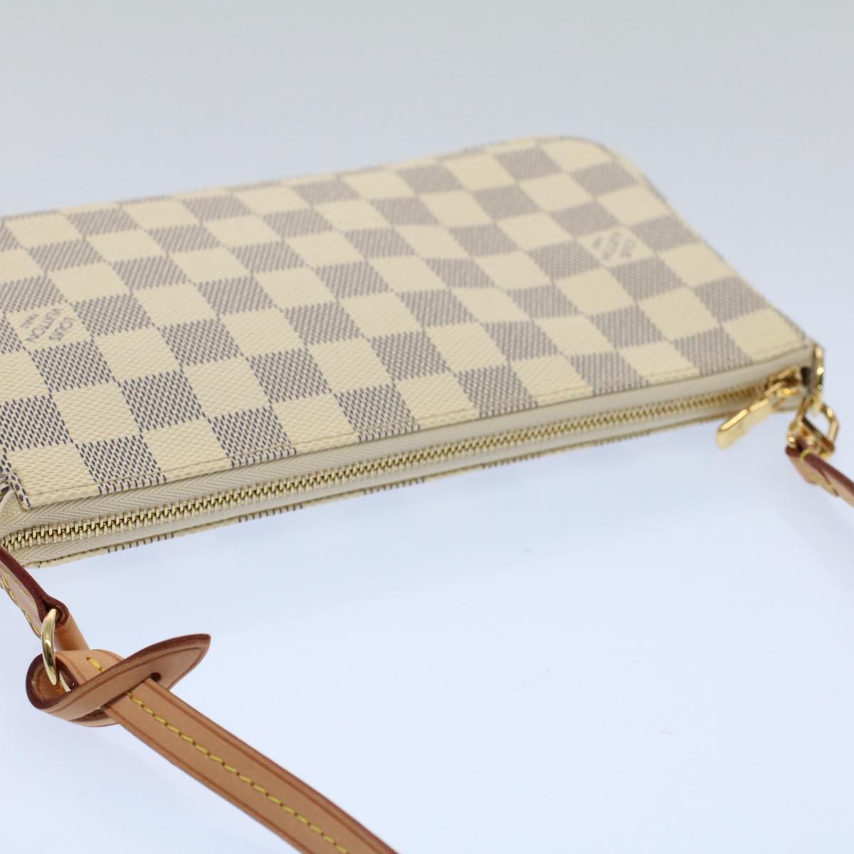 LOUIS VUITTON Damier Azur Pochette Accessoires Pouch N51986 LV Auth 55108A