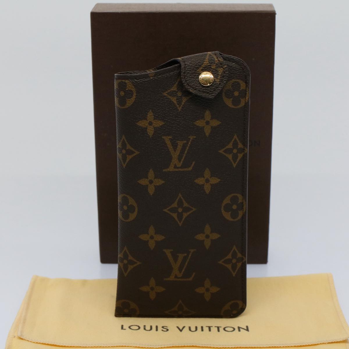 LOUIS VUITTON Monogram Etui Lunette MM Glasses Case M66544 LV Auth 55119