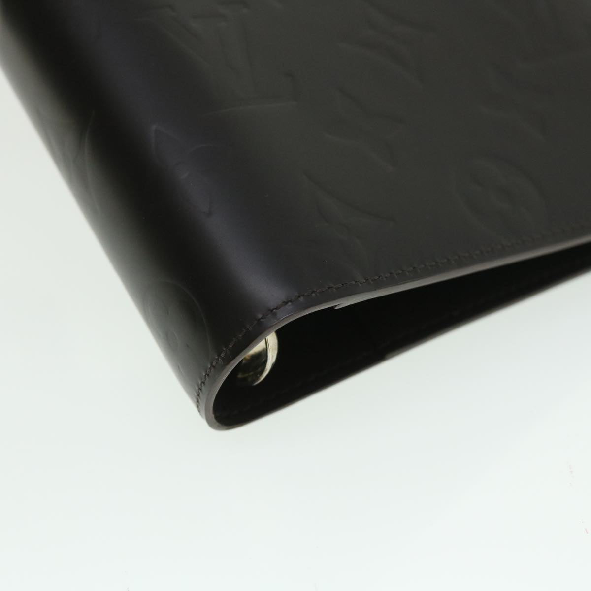 LOUIS VUITTON Monogram Mat Agenda MM Day Planner Cover Viole R20936 Auth 55141