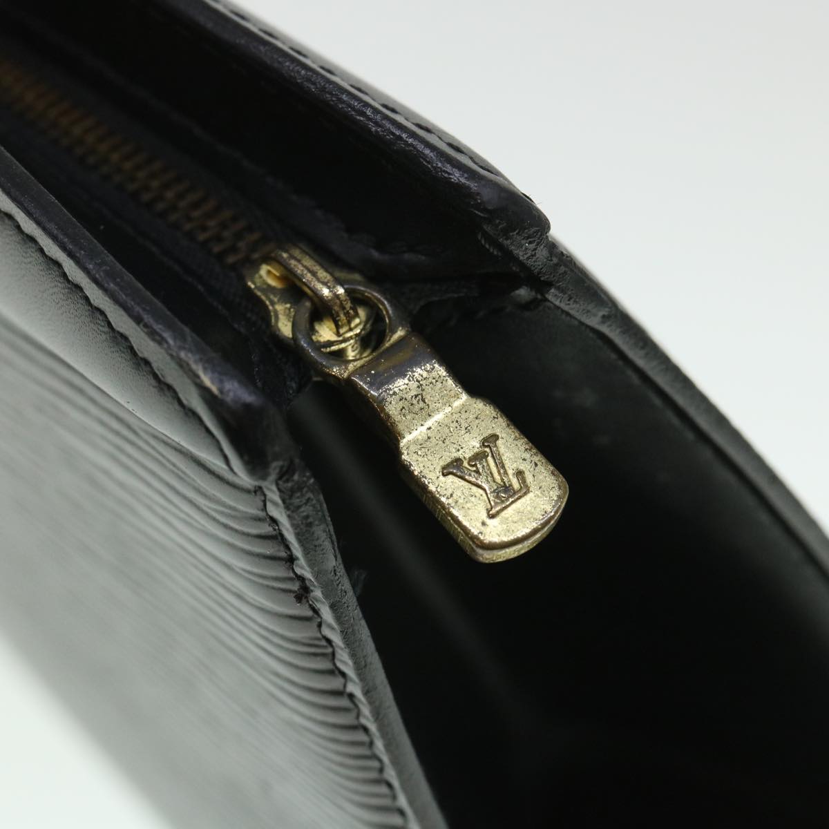 LOUIS VUITTON Epi Trousse Crete Clutch Bag Black M48402 LV Auth 55151