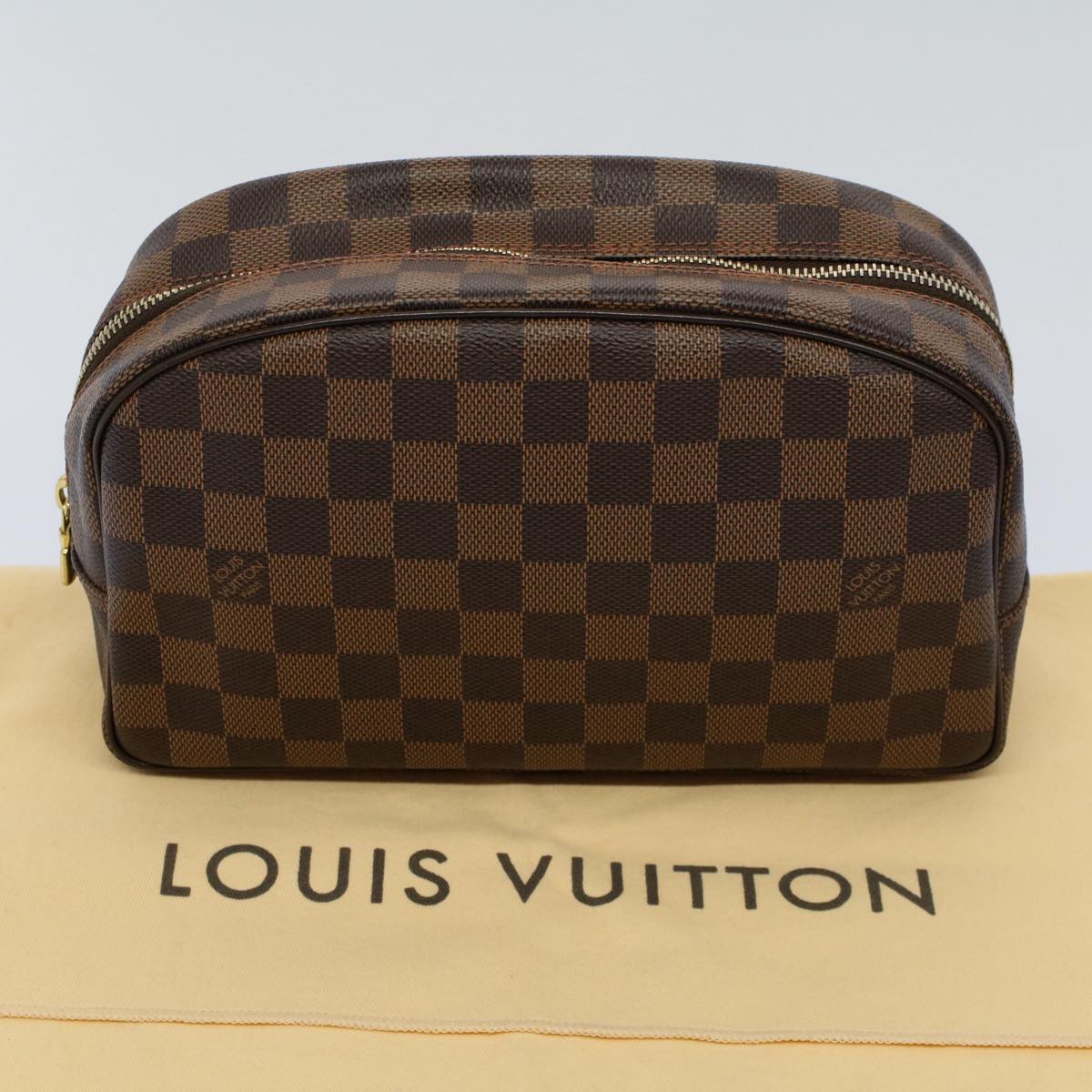 LOUIS VUITTON Damier Ebene Trousse Toilette 25 Clutch Bag N47624 LV Auth 55152