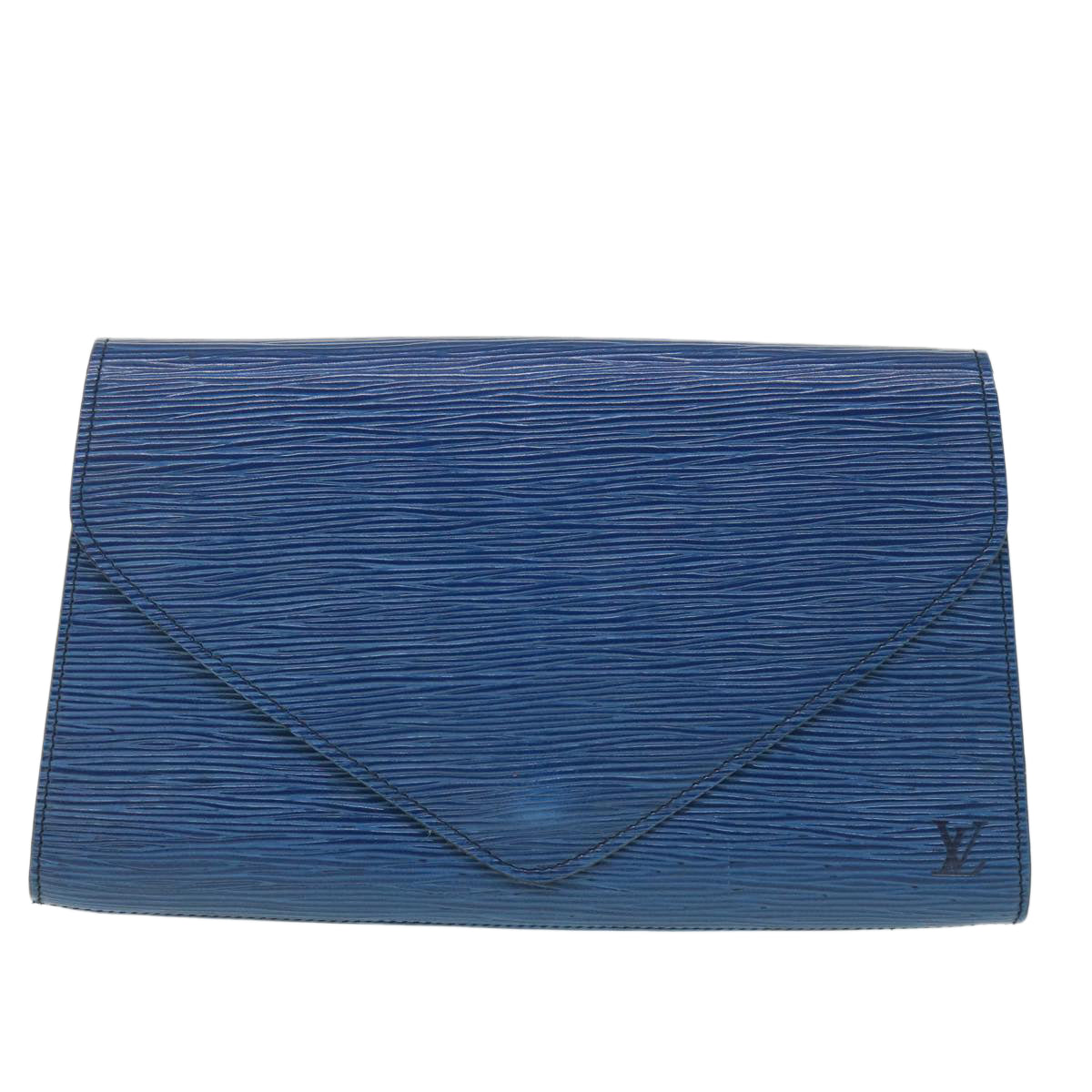 LOUIS VUITTON Epi Art Deco Clutch Bag Blue M52635 LV Auth 55154