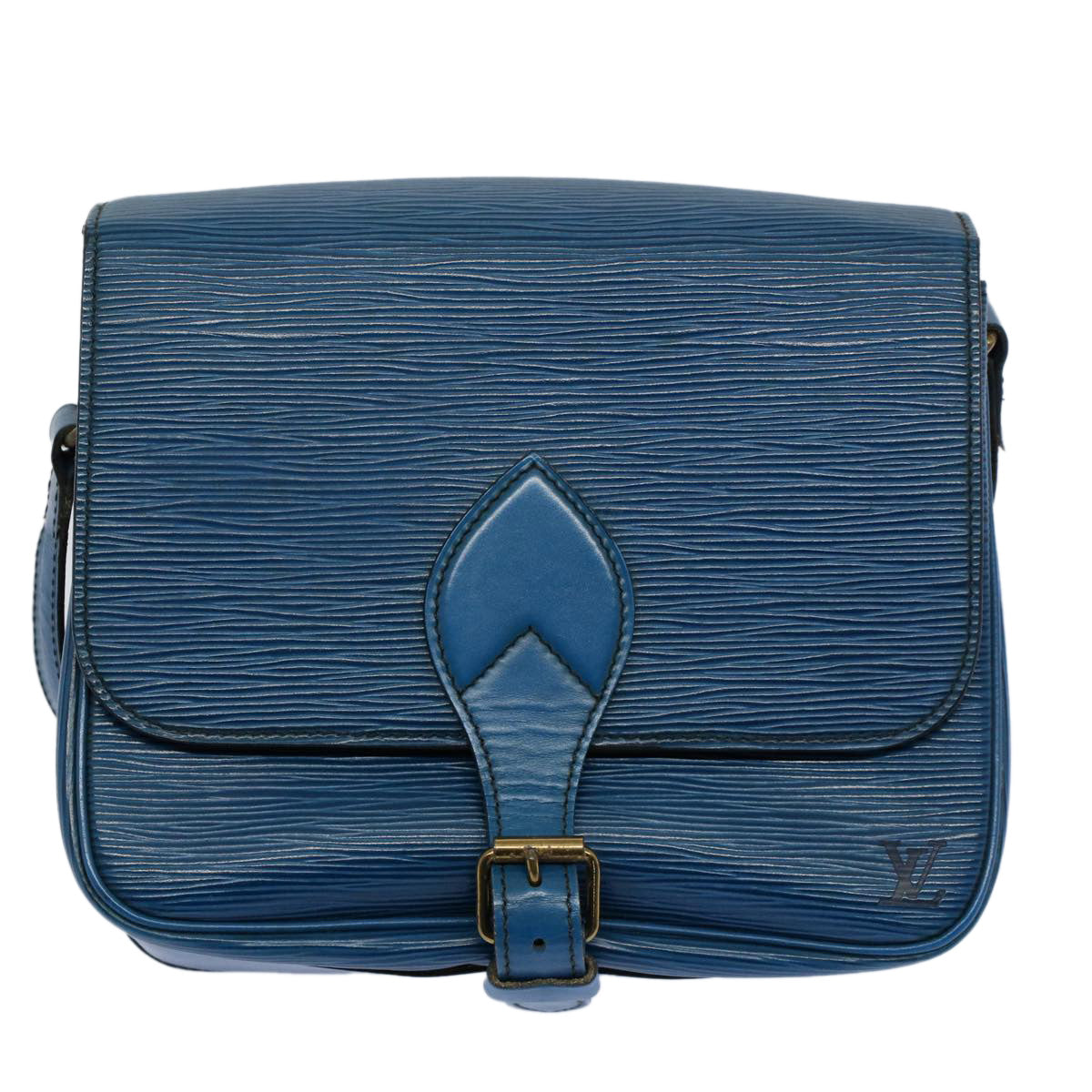 LOUIS VUITTON Epi Cartouchiere MM Shoulder Bag Blue M52245 LV Auth 55173