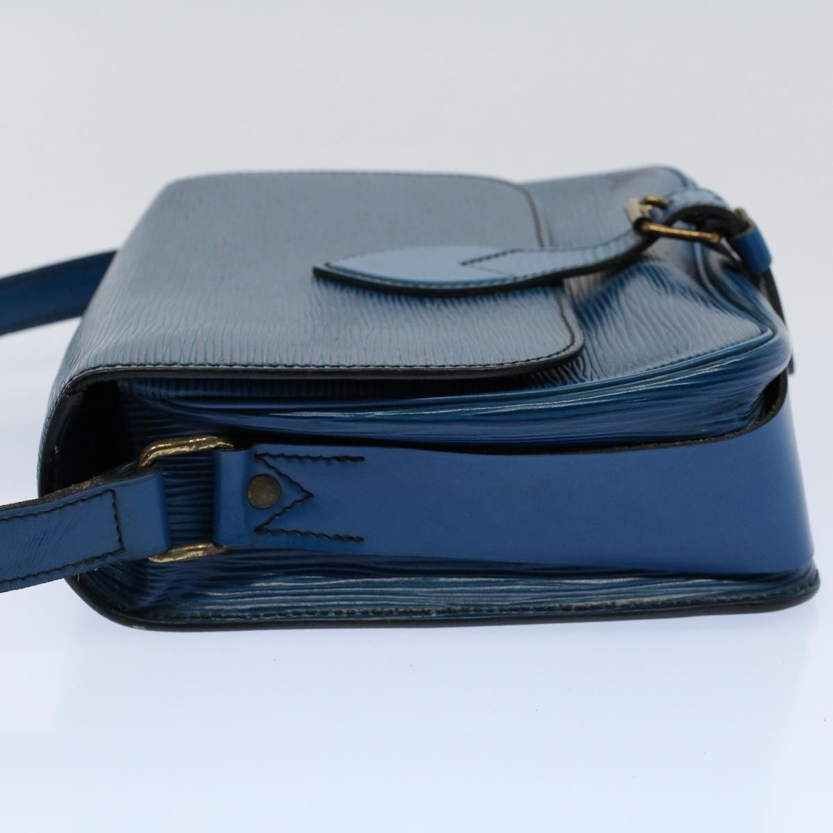 LOUIS VUITTON Epi Cartouchiere MM Shoulder Bag Blue M52245 LV Auth 55173