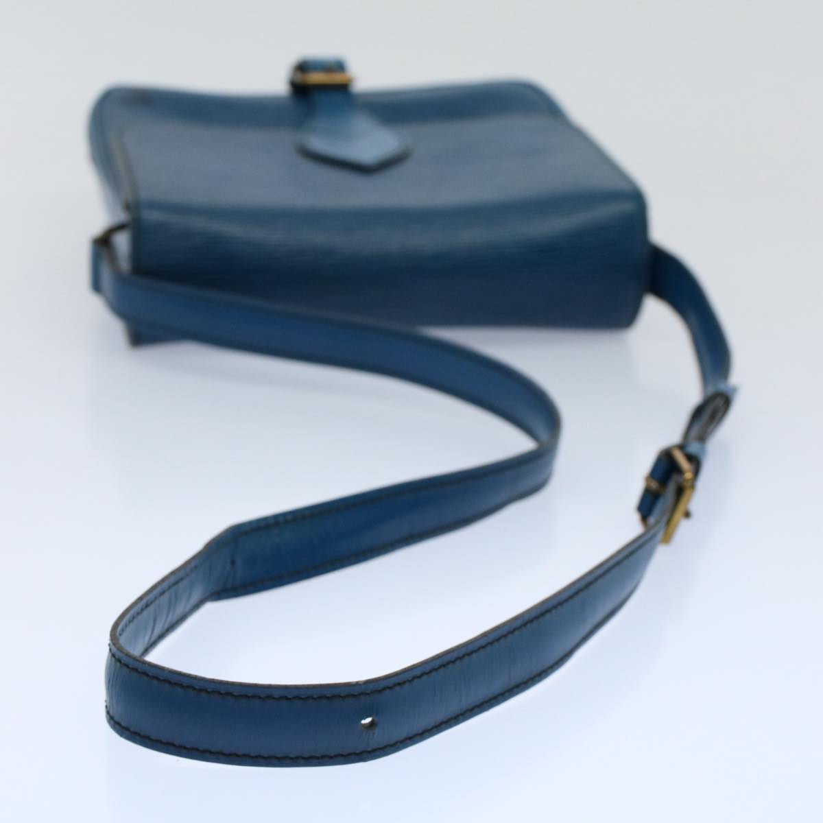 LOUIS VUITTON Epi Cartouchiere MM Shoulder Bag Blue M52245 LV Auth 55173