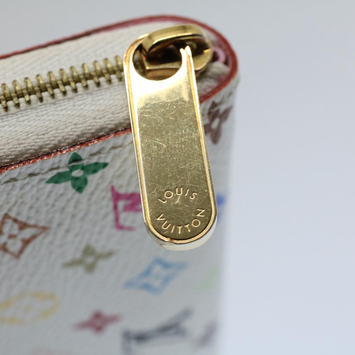 LOUIS VUITTON Monogram Multicolor Zippy Coin Purse White M66548 LV Auth 55270