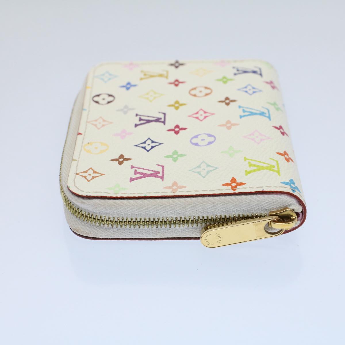 LOUIS VUITTON Monogram Multicolor Zippy Coin Purse White M66548 LV Auth 55270