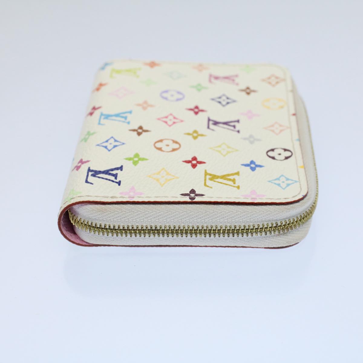 LOUIS VUITTON Monogram Multicolor Zippy Coin Purse White M66548 LV Auth 55270