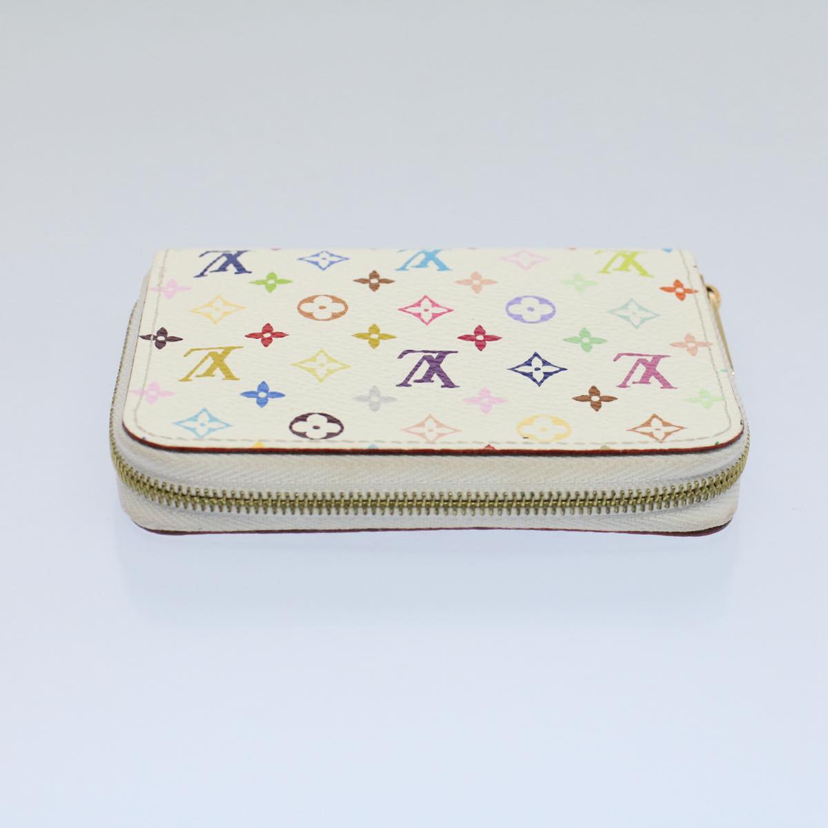 LOUIS VUITTON Monogram Multicolor Zippy Coin Purse White M66548 LV Auth 55270