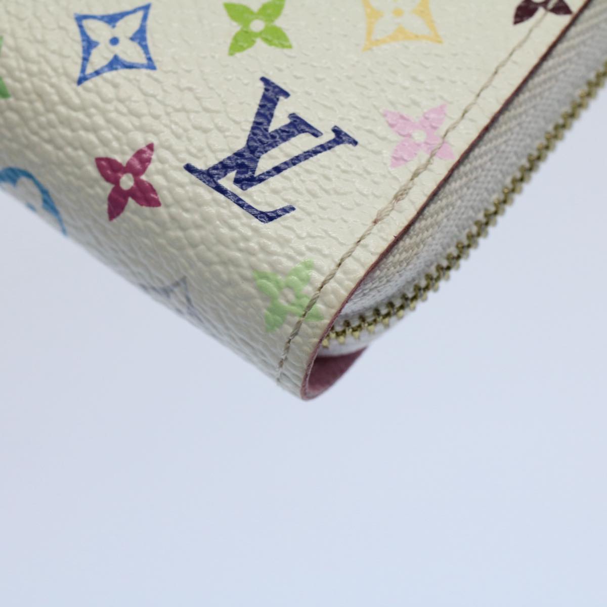 LOUIS VUITTON Monogram Multicolor Zippy Coin Purse White M66548 LV Auth 55270