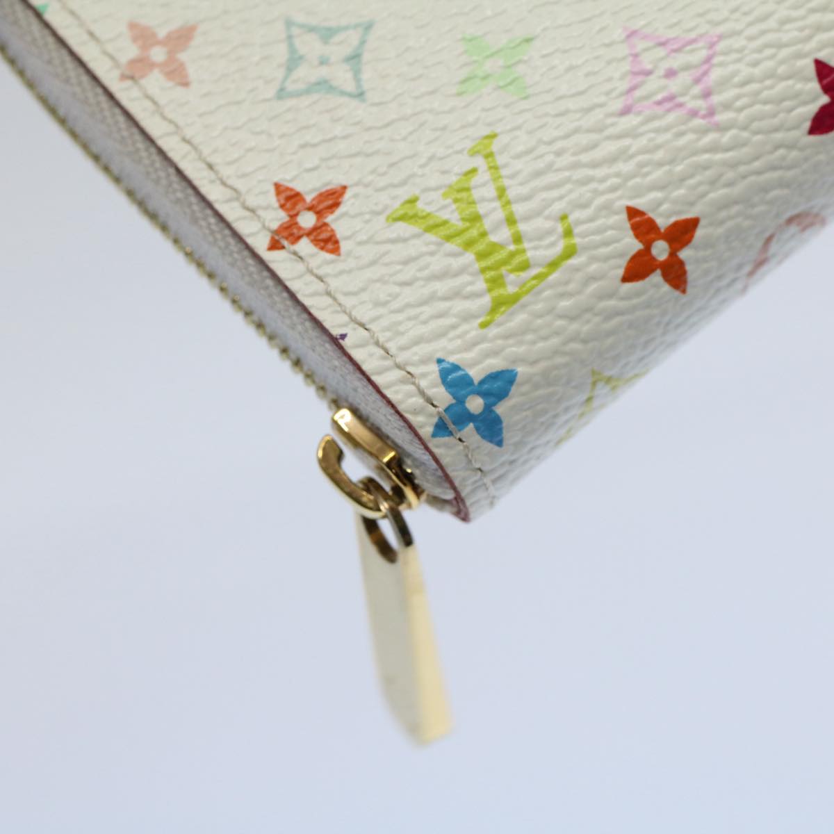 LOUIS VUITTON Monogram Multicolor Zippy Coin Purse White M66548 LV Auth 55270