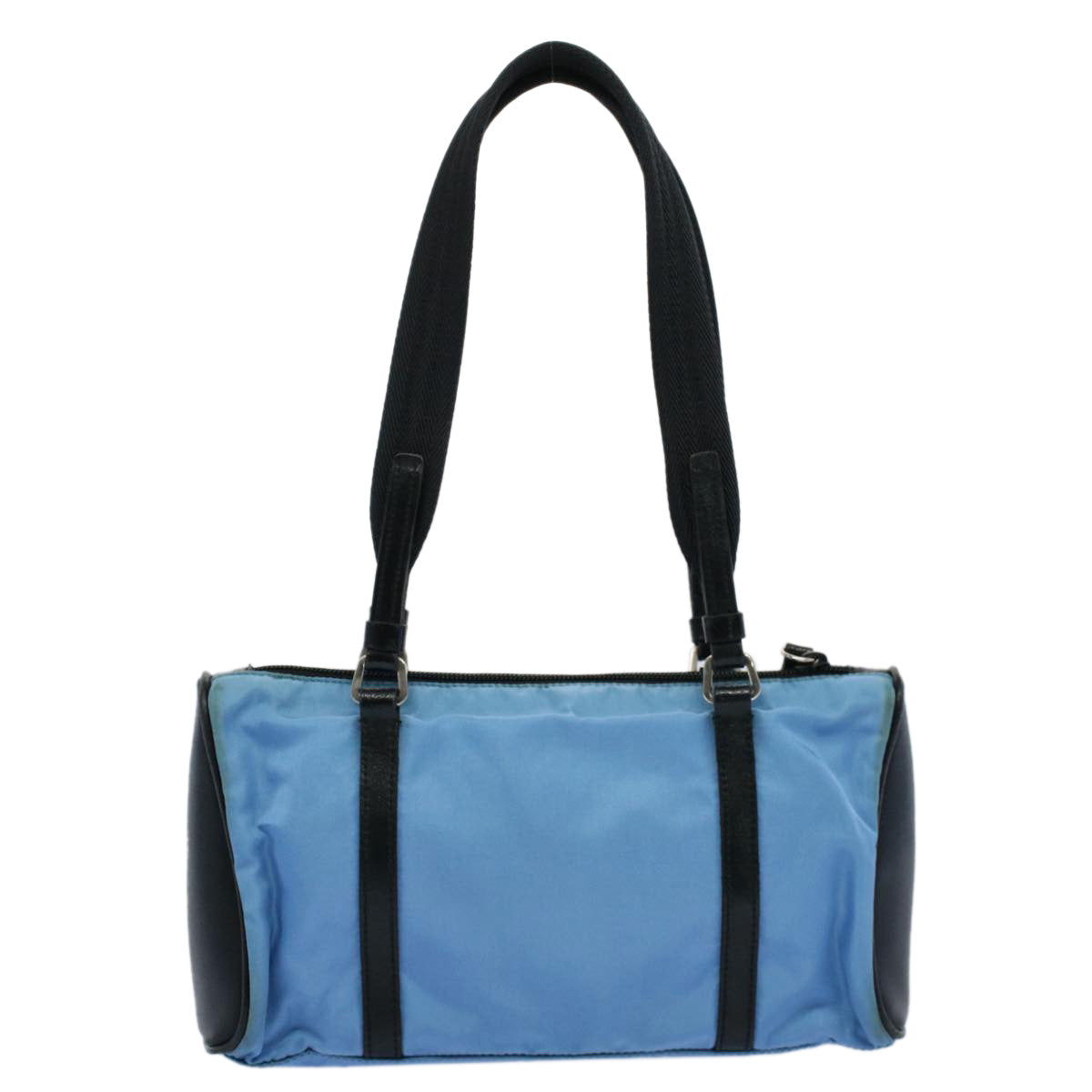 PRADA Hand Bag Nylon Leather Light Blue Auth 55295 - 0