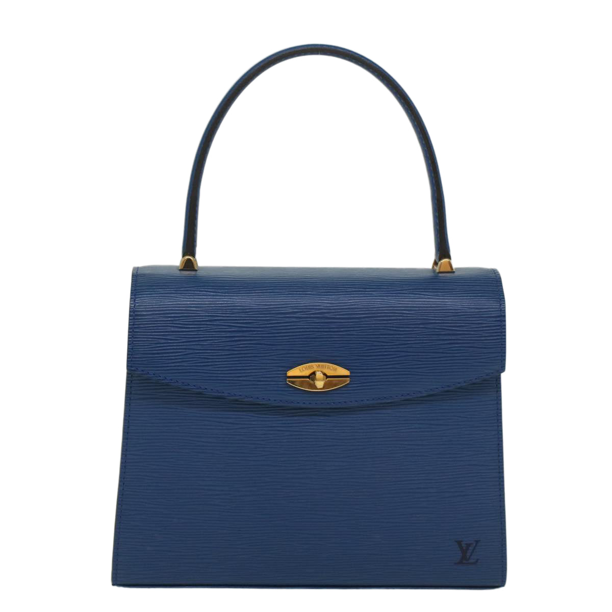 LOUIS VUITTON Epi Malesherbes Hand Bag Blue M52375 LV Auth 55310