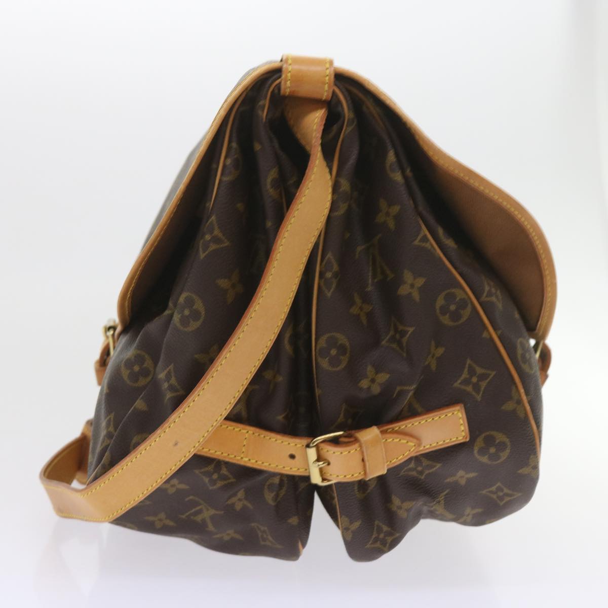 LOUIS VUITTON Monogram Saumur 35 Shoulder Bag M42254 LV Auth 55322