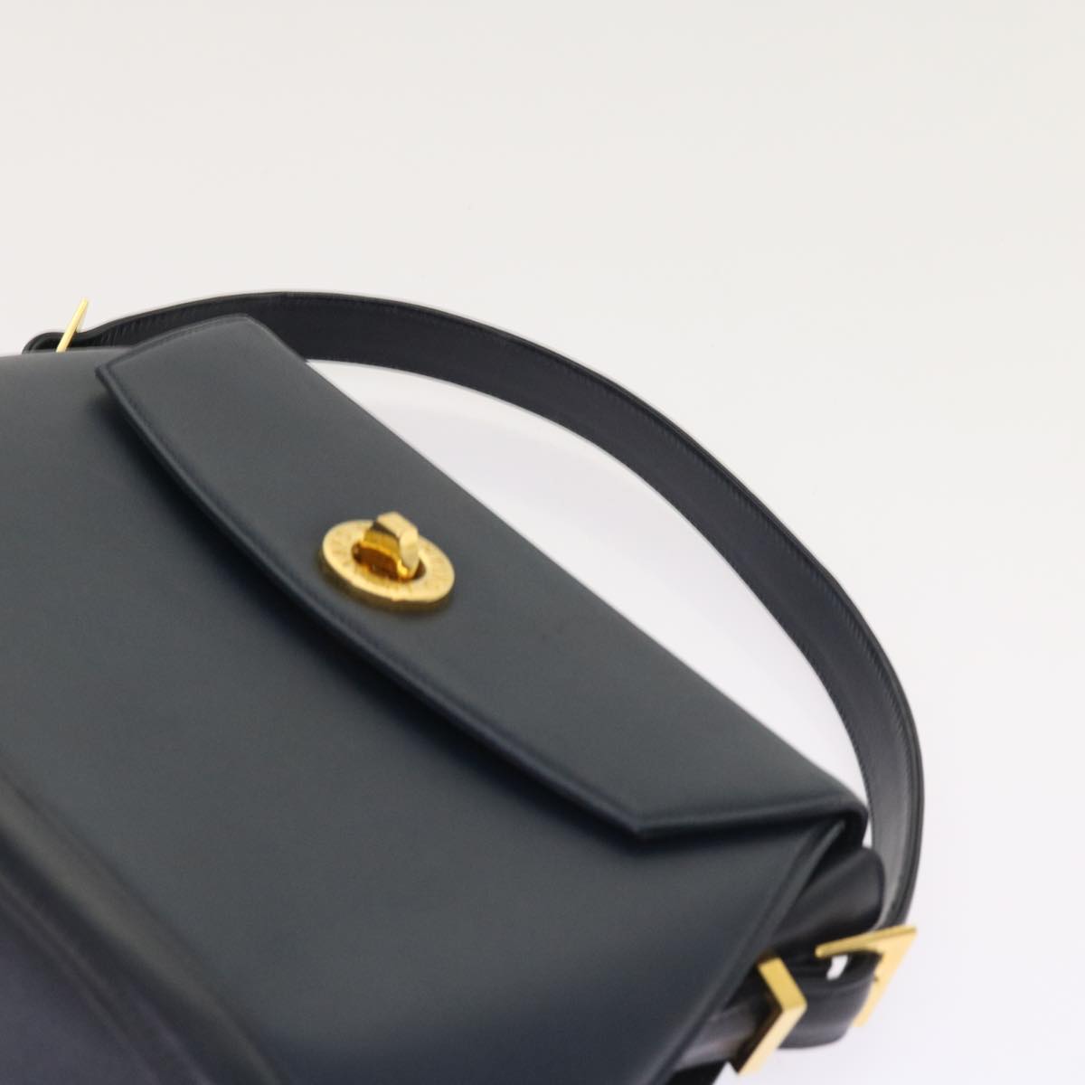 VALENTINO Hand Bag Leather 2way Navy Auth 55335
