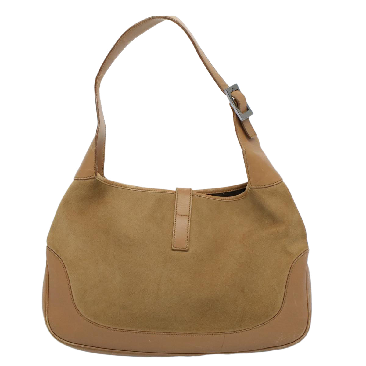 GUCCI Jackie Sherry Line Shoulder Bag Suede Leather Beige Brown Auth 55413 - 0