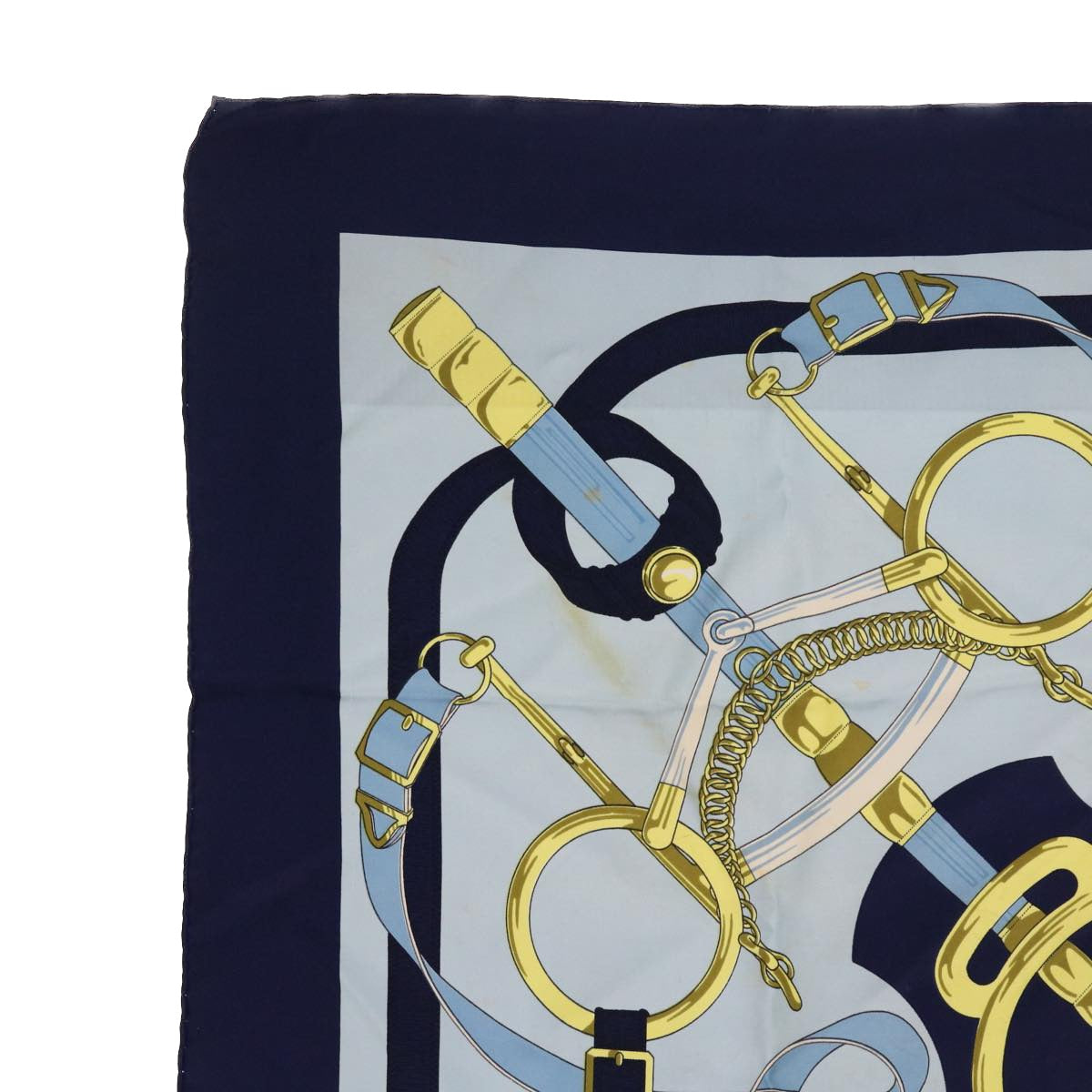 HERMES Carre 90 Eperon d’or Scarf Silk Navy Auth 55442 - 0