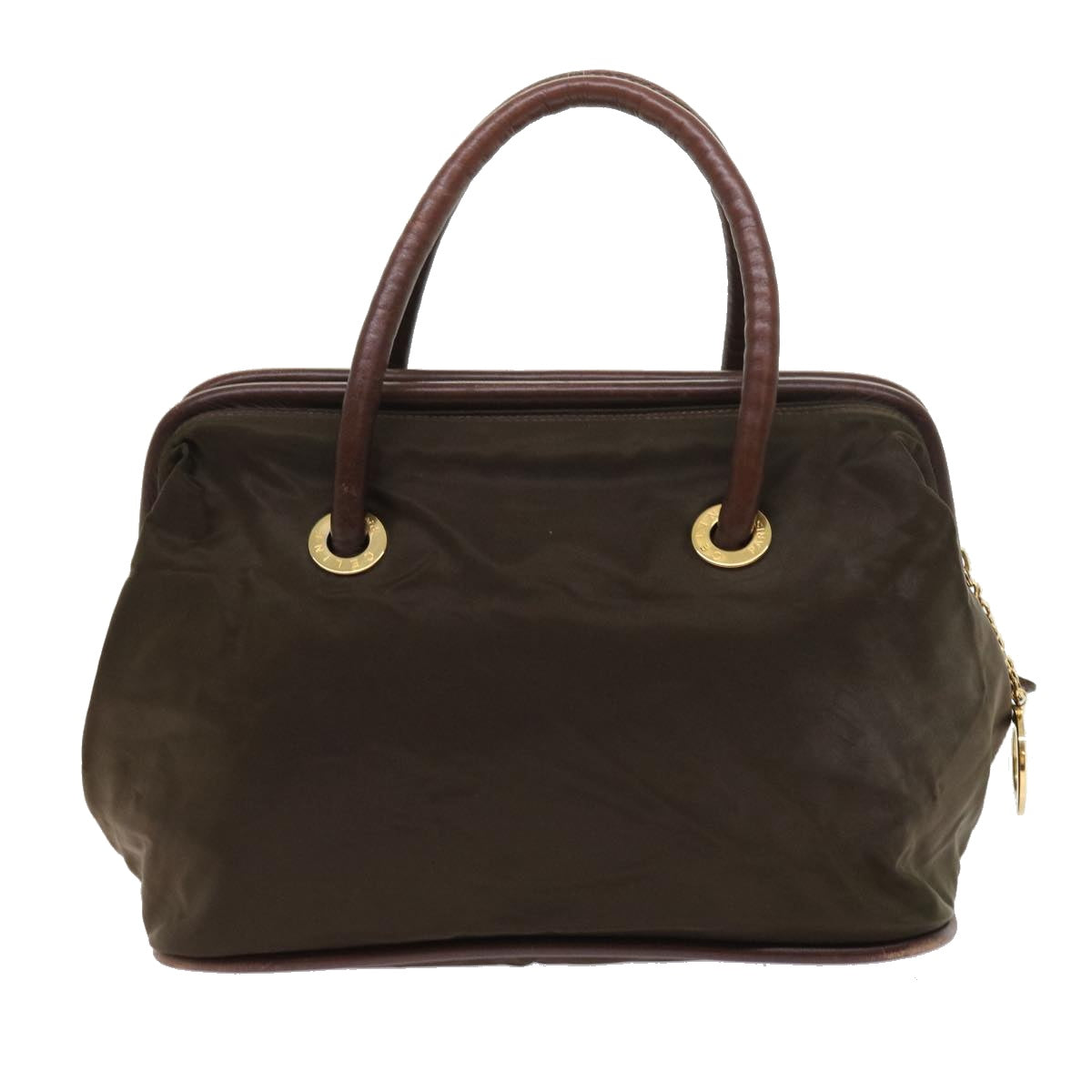 CELINE Hand Bag Nylon Khaki Auth 55453 - 0