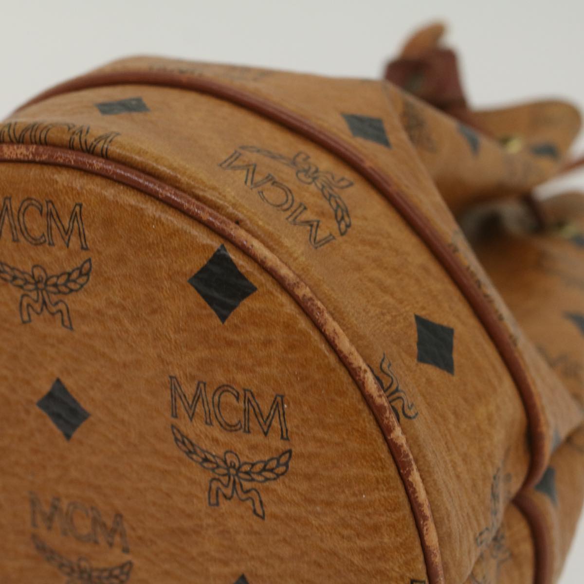 MCM Vicetos Logogram Shoulder Bag PVC Leather Brown Auth 55466