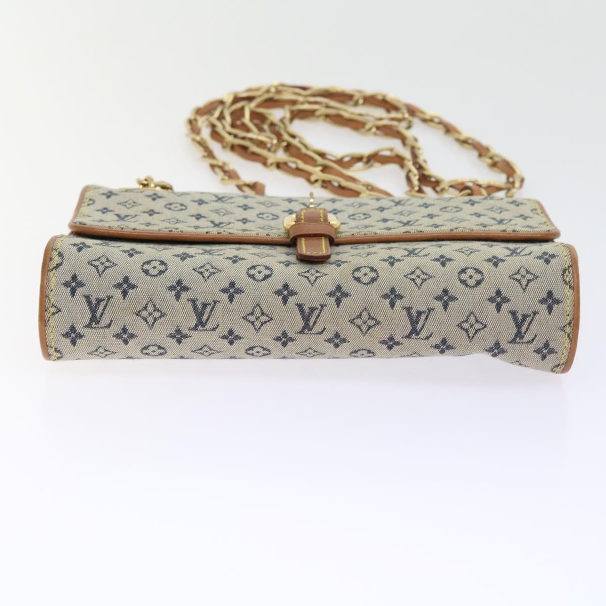 LOUIS VUITTON Monogram Mini Camille Chain Shoulder Bag Blue M92002 Auth 55469