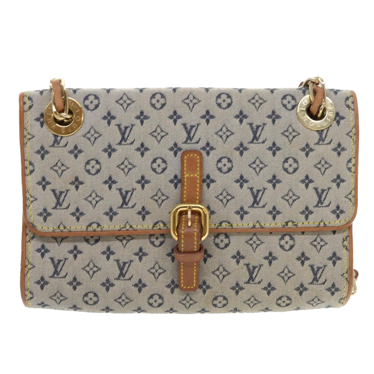 LOUIS VUITTON Monogram Mini Camille Chain Shoulder Bag Blue M92002 Auth 55469