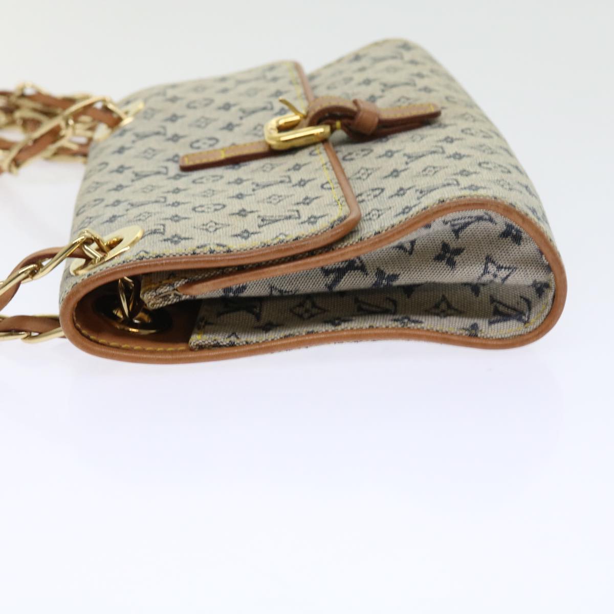 LOUIS VUITTON Monogram Mini Camille Chain Shoulder Bag Blue M92002 Auth 55469