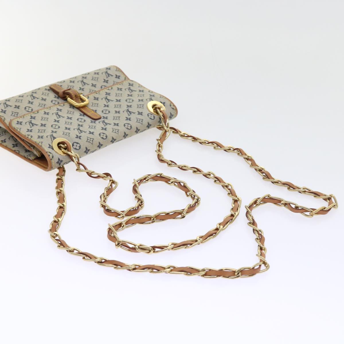 LOUIS VUITTON Monogram Mini Camille Chain Shoulder Bag Blue M92002 Auth 55469