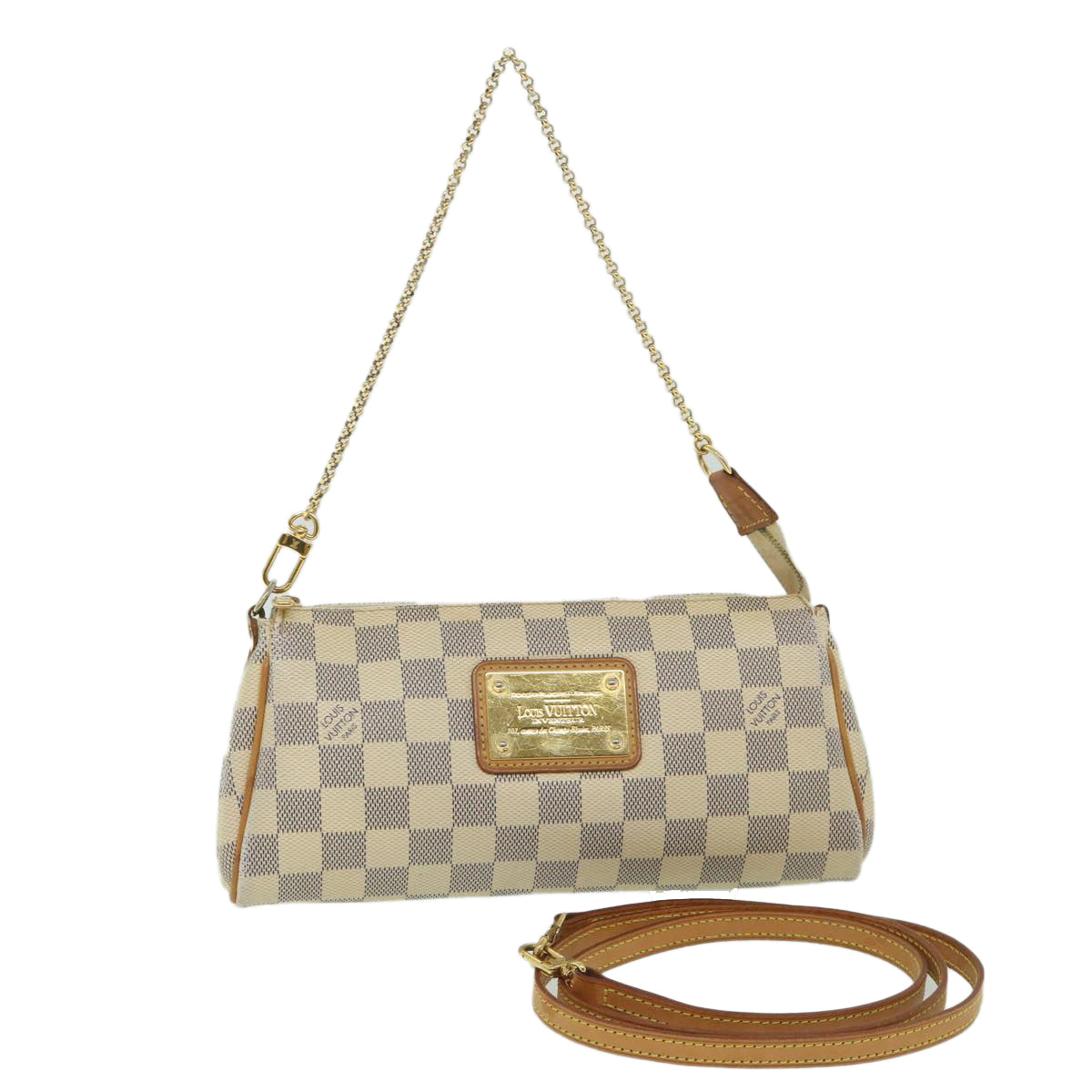 LOUIS VUITTON Damier Azur Eva Shoulder Bag 2way N55214 LV Auth 55519