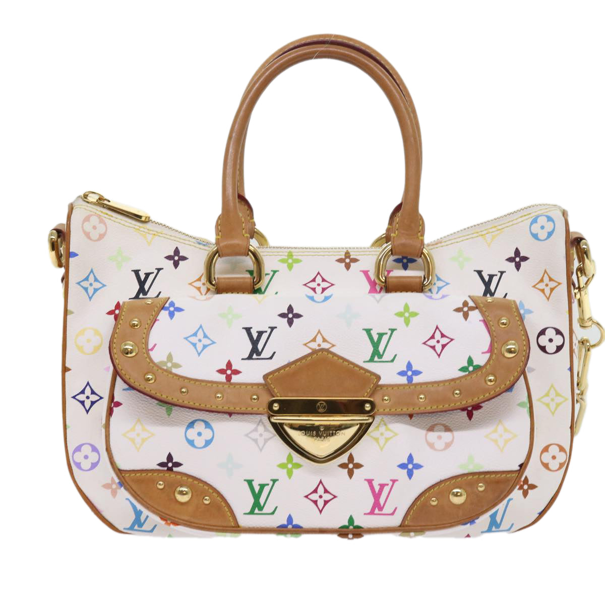 LOUIS VUITTON Monogram Multicolor Rita Hand Bag 2way White M40125 LV Auth 55579A