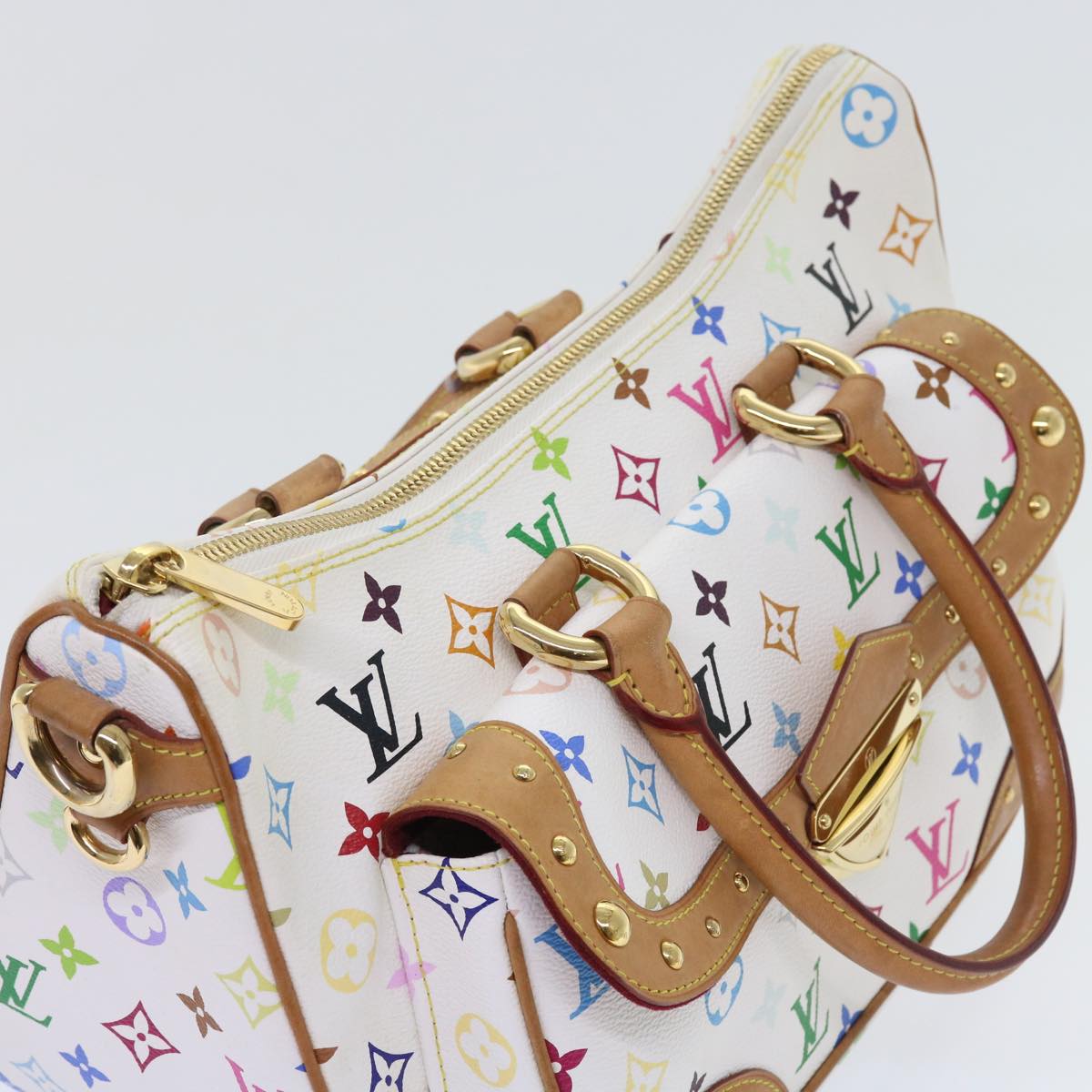 LOUIS VUITTON Monogram Multicolor Rita Hand Bag 2way White M40125 LV Auth 55579A