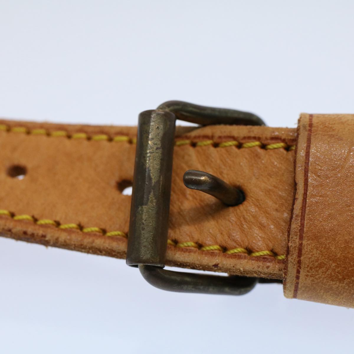 LOUIS VUITTON Adjustable Shoulder Strap Leather 32.7""-40.2"" Beige Auth 55584