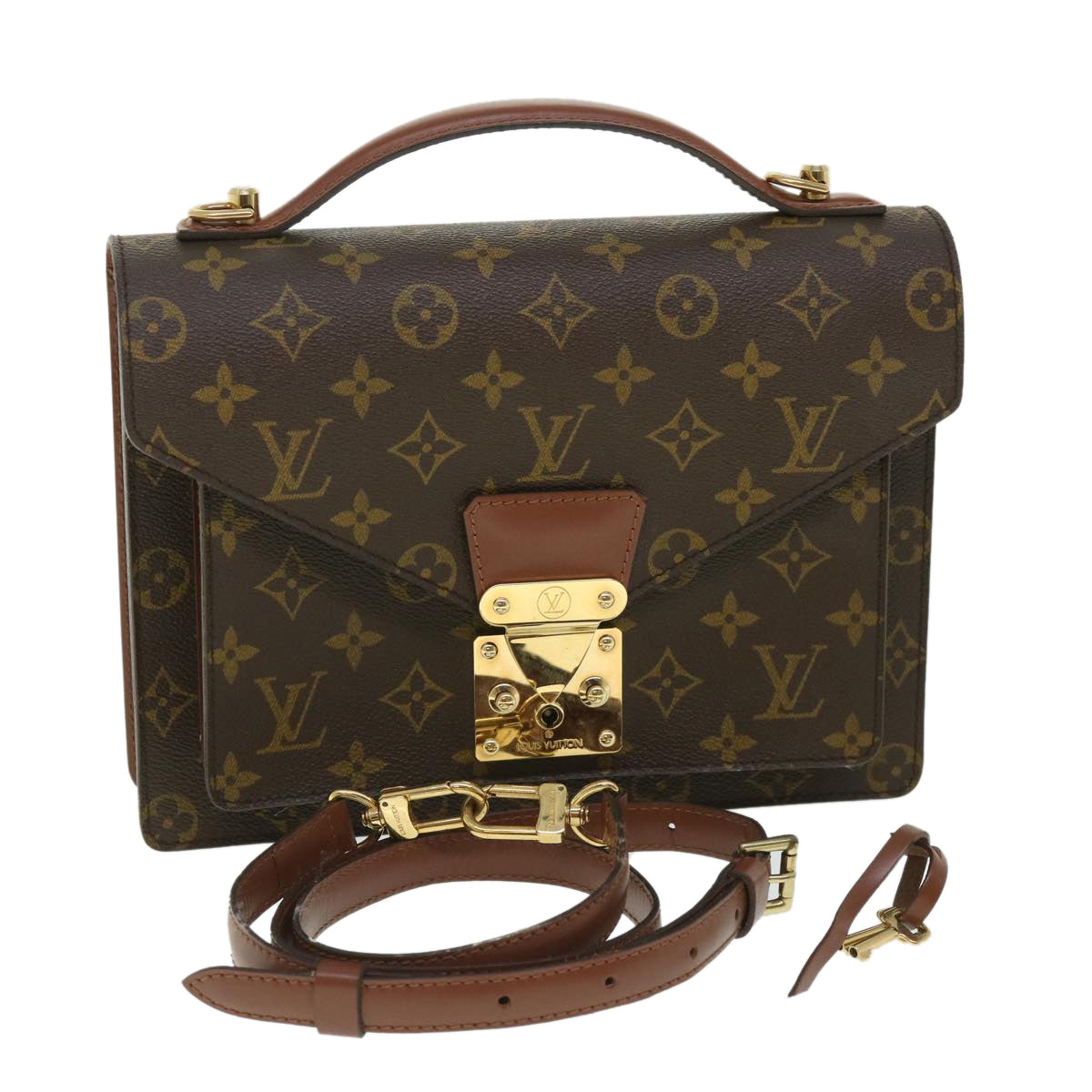 LOUIS VUITTON Monogram Monceau 26 Hand Bag 2way M51187 LV Auth 55594