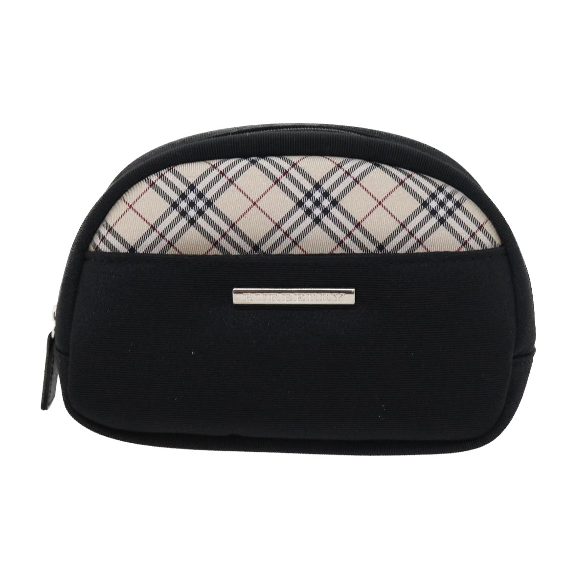 BURBERRY Nova Check Handkerchief Pouch Nylon 2Set Black Beige Auth 55616 - 0