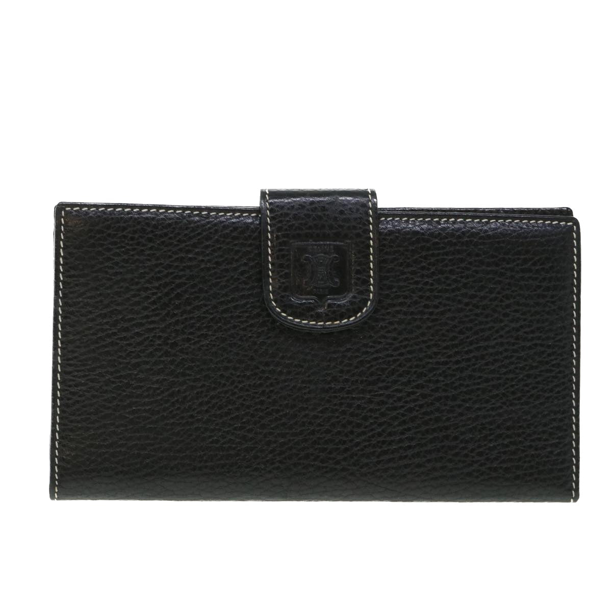 CELINE Long Wallet Leather Black Auth 55628 - 0