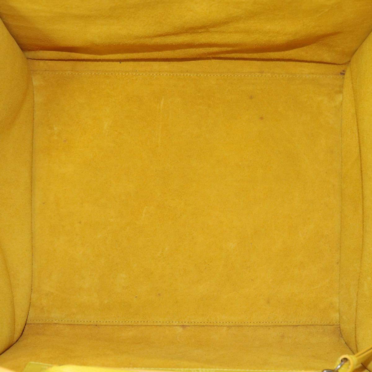 CELINE Gauge Phantom Hand Bag Leather Yellow Auth 55633