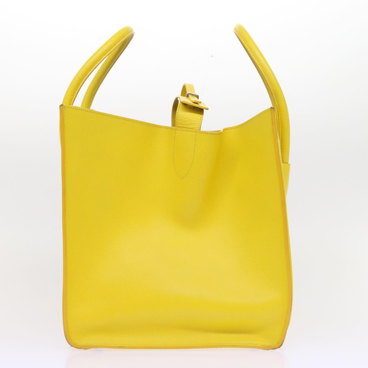 CELINE Gauge Phantom Hand Bag Leather Yellow Auth 55633