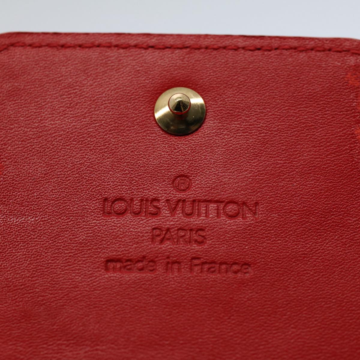 LOUIS VUITTON Monogram Vernis Green Cigarette Case Red M91155 LV Auth 55651