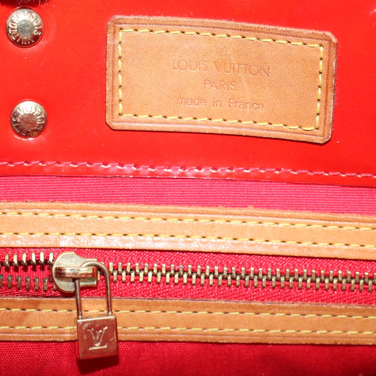 LOUIS VUITTON Monogram Vernis Reade PM Hand Bag Red M91088 LV Auth 55672