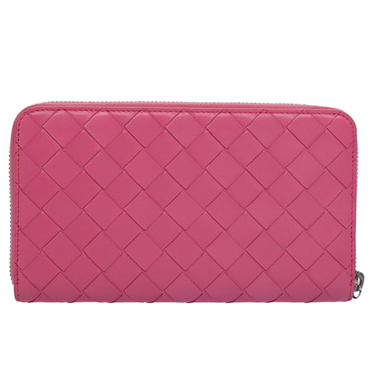 BOTTEGAVENETA INTRECCIATO Long Wallet Leather Pink VCPP2 Auth 55681 - 0