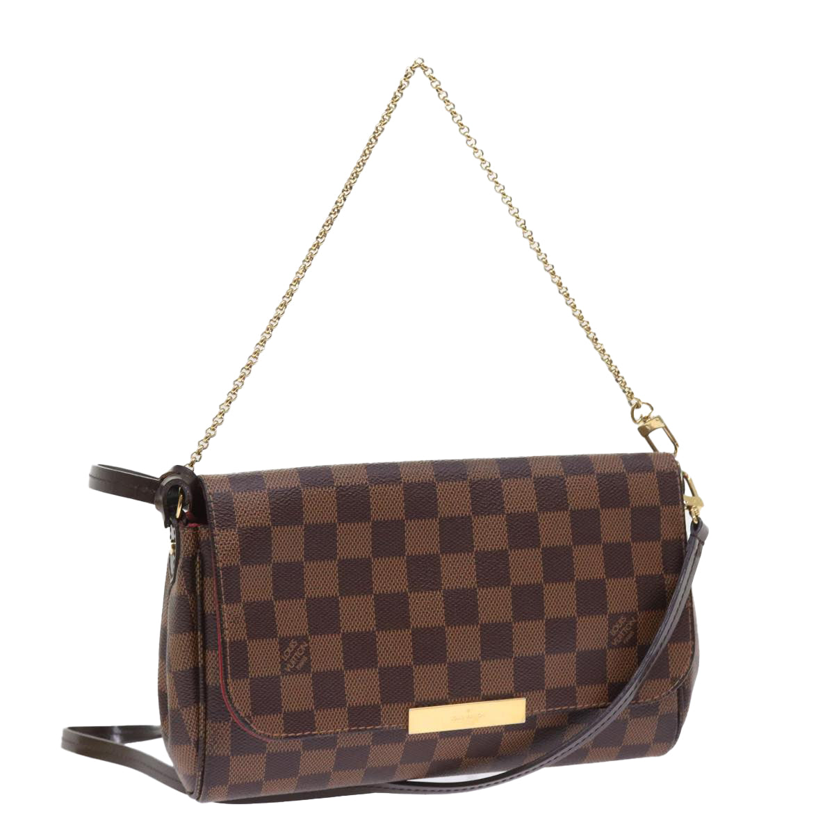 LOUIS VUITTON Damier Ebene Favorit PM Shoulder Bag 2way N41276 LV Auth 55712