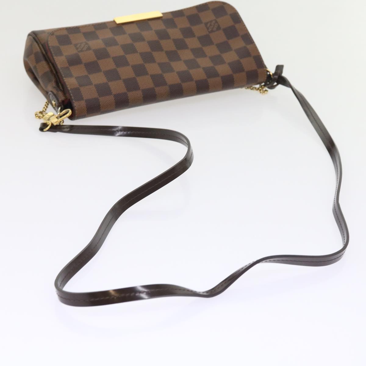 LOUIS VUITTON Damier Ebene Favorit PM Shoulder Bag 2way N41276 LV Auth 55712