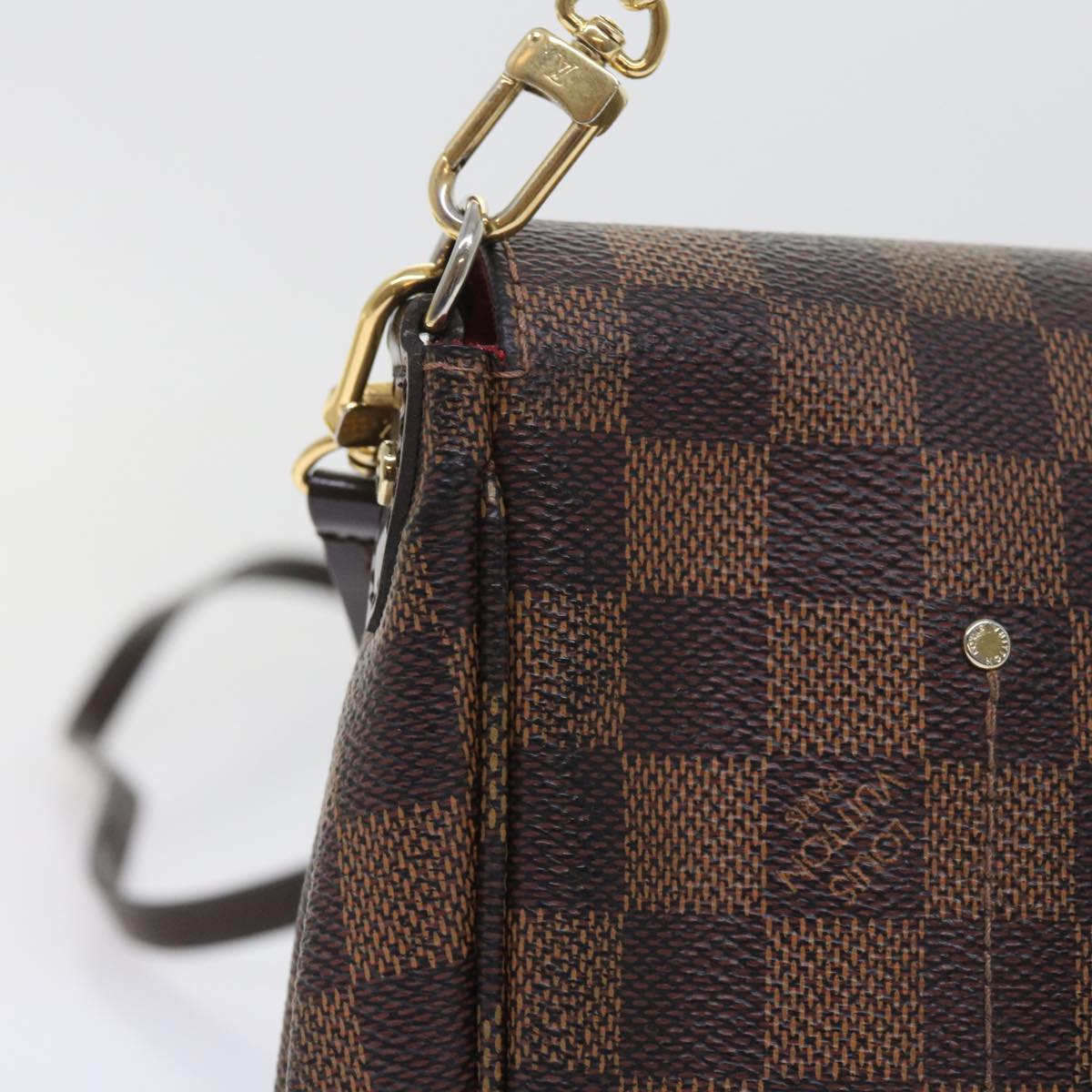 LOUIS VUITTON Damier Ebene Favorit PM Shoulder Bag 2way N41276 LV Auth 55712