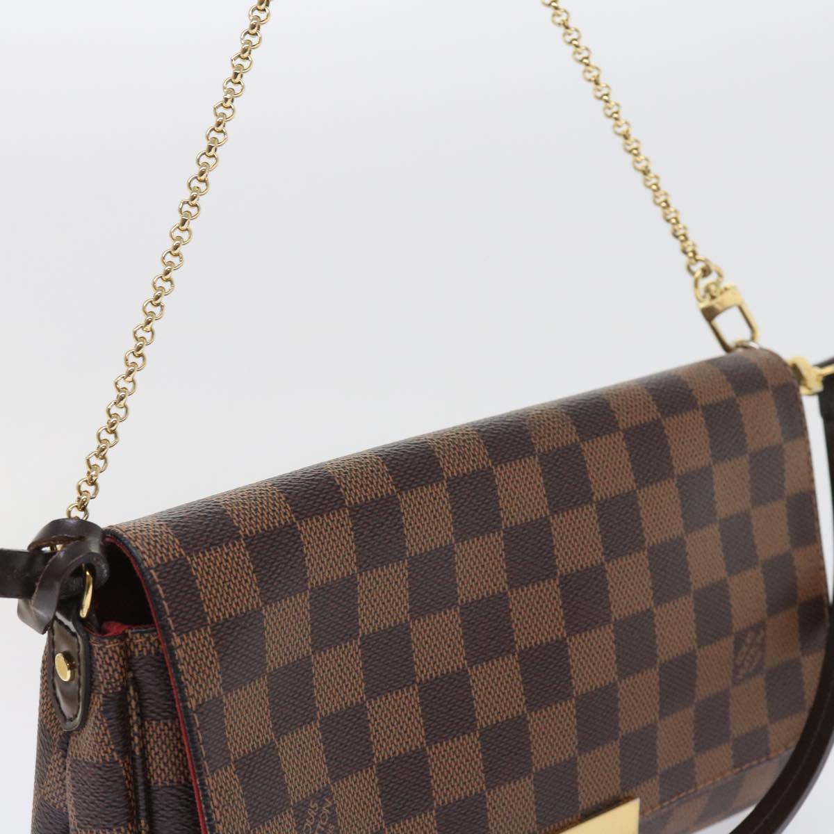 LOUIS VUITTON Damier Ebene Favorit PM Shoulder Bag 2way N41276 LV Auth 55712